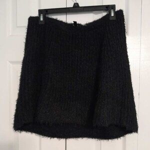 H&M Black Fluffy Knit Mini Skirt Size M